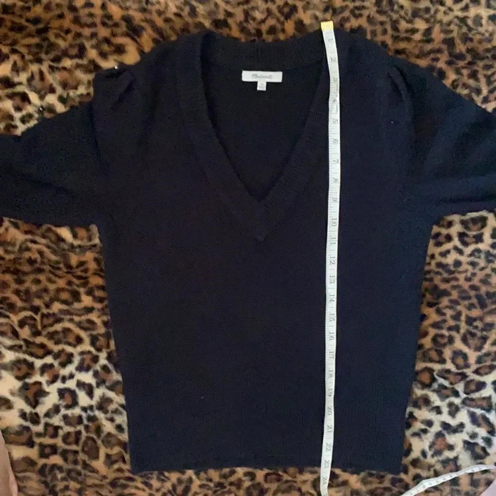 Madewell Black V-Neck Pullover Sweater Preppy Academia School Girl